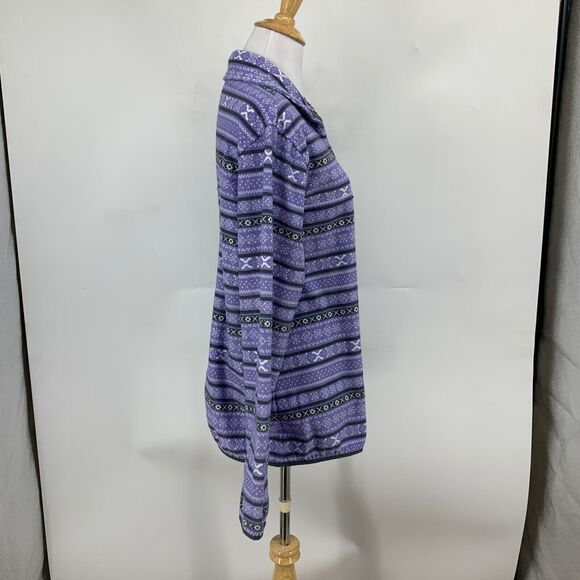 Jachs Sweatshirt Women M Medium Multi Aztec Print Cabin Half Snap Button Fleece - Picture 5 of 12